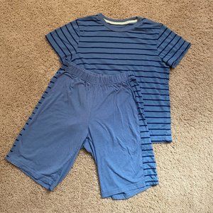 Boys Blue Striped PJ Set (10)